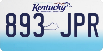 KY license plate 893JPR