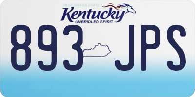 KY license plate 893JPS