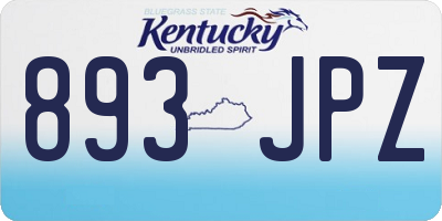 KY license plate 893JPZ