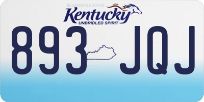 KY license plate 893JQJ