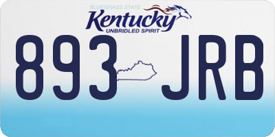 KY license plate 893JRB