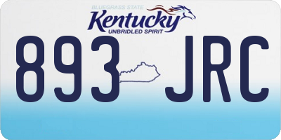 KY license plate 893JRC