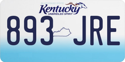 KY license plate 893JRE