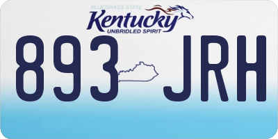 KY license plate 893JRH