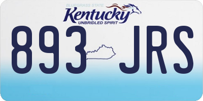 KY license plate 893JRS
