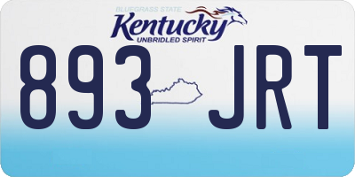 KY license plate 893JRT