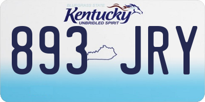 KY license plate 893JRY