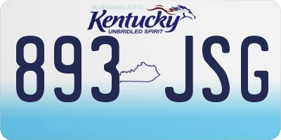 KY license plate 893JSG