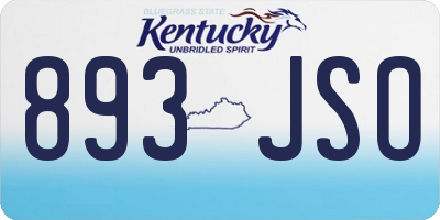 KY license plate 893JSO