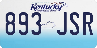 KY license plate 893JSR