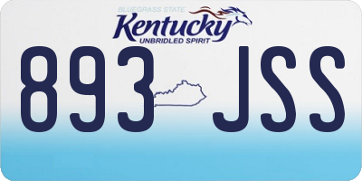 KY license plate 893JSS