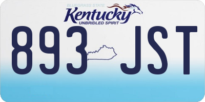 KY license plate 893JST