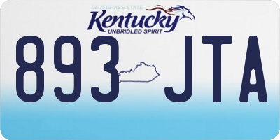 KY license plate 893JTA