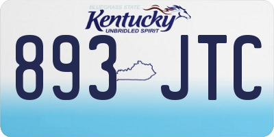 KY license plate 893JTC