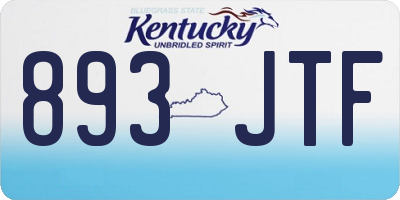 KY license plate 893JTF