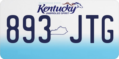 KY license plate 893JTG