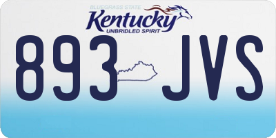 KY license plate 893JVS
