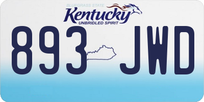 KY license plate 893JWD
