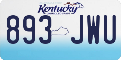 KY license plate 893JWU