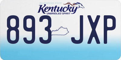 KY license plate 893JXP