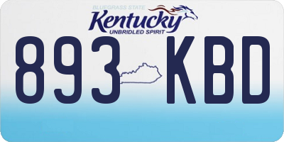KY license plate 893KBD