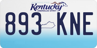 KY license plate 893KNE