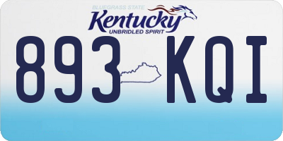 KY license plate 893KQI