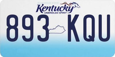 KY license plate 893KQU
