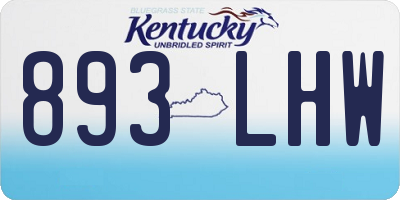 KY license plate 893LHW