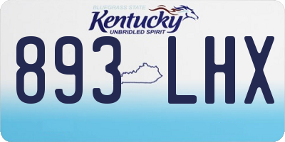KY license plate 893LHX