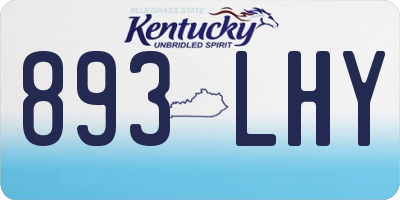 KY license plate 893LHY