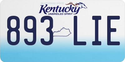 KY license plate 893LIE