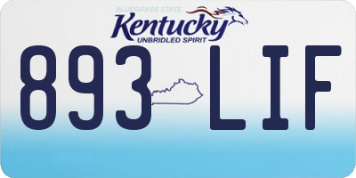 KY license plate 893LIF