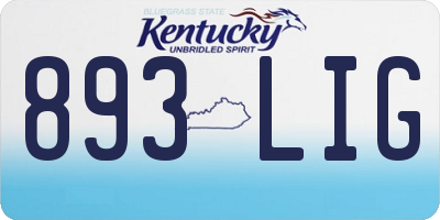 KY license plate 893LIG