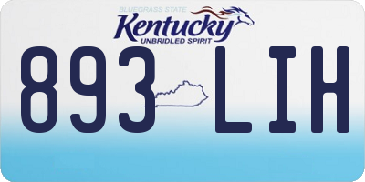 KY license plate 893LIH