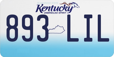 KY license plate 893LIL