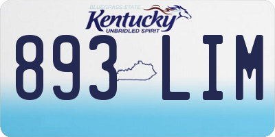 KY license plate 893LIM