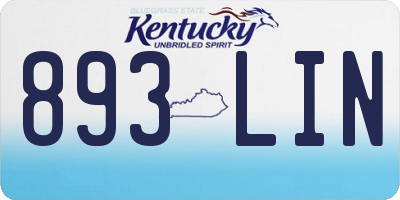 KY license plate 893LIN