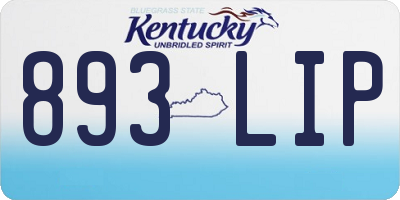 KY license plate 893LIP