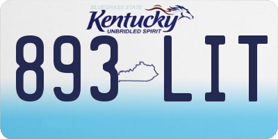 KY license plate 893LIT