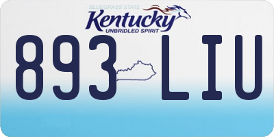 KY license plate 893LIU