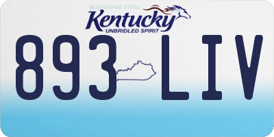 KY license plate 893LIV