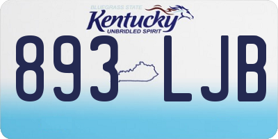 KY license plate 893LJB