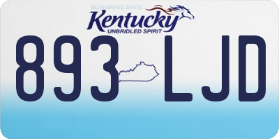 KY license plate 893LJD