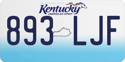 KY license plate 893LJF