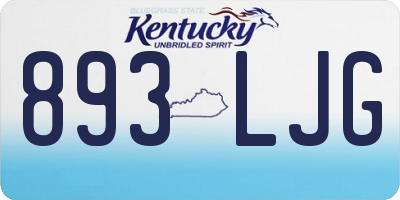 KY license plate 893LJG