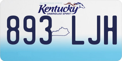 KY license plate 893LJH