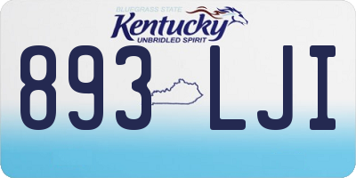 KY license plate 893LJI