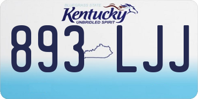 KY license plate 893LJJ