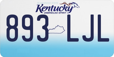 KY license plate 893LJL